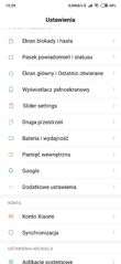 Menu ustawień