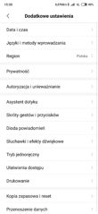 Menu ustawień