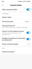 Menu ustawień
