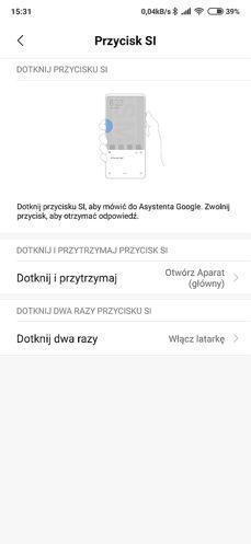 Opcje slidera i dodatkowego klawisza