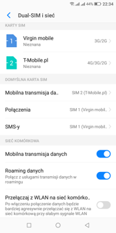 Opcje dual SIM | Połączenia głosowe