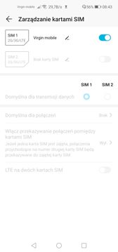 Ustawienia dwóch kart SIM | Połączenia głosowe