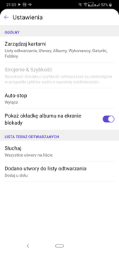 Ustawienia dźwięku | Odtwarzacz muzyki