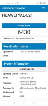 Wynik z PC Mark | Wynik z Geekbench | Czas pracy z włączonym ekranem