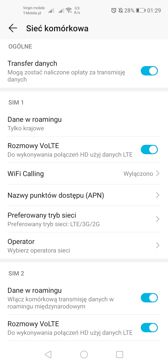Obsługa dwóch kart SIM | Połączenia głosowe