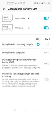 Obsługa dwóch kart SIM | Połączenia głosowe