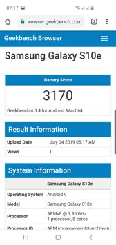Wynik z Geekbench, PC Mark i czas pracy z włączonym ekranem