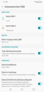 Ustawienia dwóch kart SIM | Połączenia głosowe