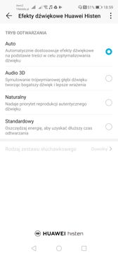 Ustawienia dźwięku i Huawei Histen