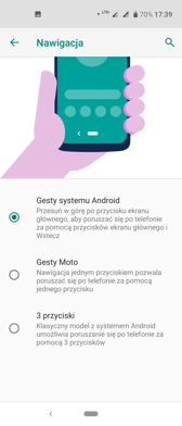 Ustawienia, nawigacja, gesty i obraz