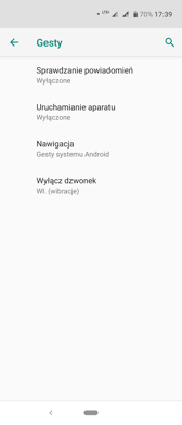 Ustawienia, nawigacja, gesty i obraz