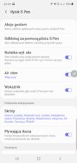 Opcje związane z rysikiem S-Pen