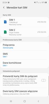 Obsługa dwóch kart SIM | Połączenia głosowe