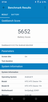 Czas pracy z włączonym ekranem | Wynik z PC Mark | Wynik z Geekbench
