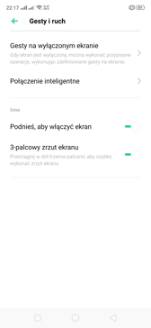 Gesty, pasek boczny i inne funkcje ColorOS