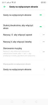 Gesty, pasek boczny i inne funkcje ColorOS