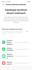 Ustawienia związane z bezpieczeństwem