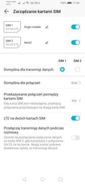 Obsługa dwóch kart SIM | Połączenia głosowe