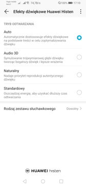 Ustawienia dźwięku | Huawei Histen