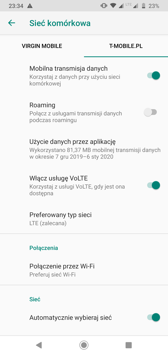 Ustawienia dwóch kart SIM | Połączenia głosowe