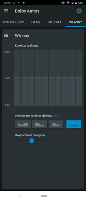 Aplikacja muzyka | Ustawienia dźwięku | Wibracje | Dolby Audio