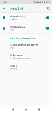 Ustawienia dwóch kart SIM | Połączenia głosowe