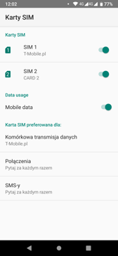 Ustawienia dwóch kart SIM | Połączenia głosowe