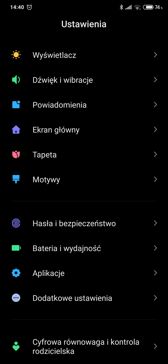 Główny interfejs telefonu