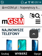 Wybrane aplikacje: Assistant | Sklep KaiOS | Wiadomości | Google | Przeglądarka | YouTube