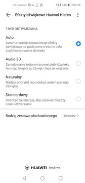 Odtwarzacz muzyki | Ustawienia dźwięku | Huawei Histen