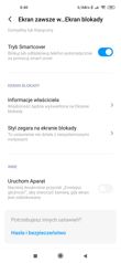 Ustawienia związane z funkcją Ekran zawsze włączony i animacją czytnika linii papilarnych Ustawienia związane z funkcją Ekran zawsze włączony i animacją czytnika linii papilarnych