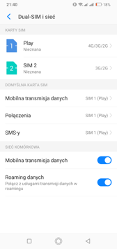 Obsługa dwóch kart SIM | Połączenia głosowe