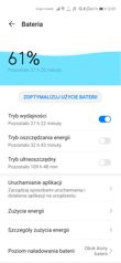 Ustawienia baterii i benchmarki