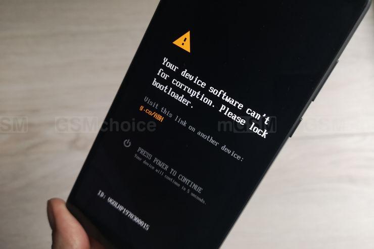 Smartfon ewidentnie ma odblokowany bootloader
