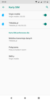 Obsługa dwóch kart SIM | Połączenia głosowe