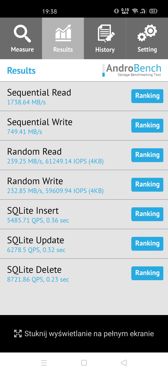 Wyniki benchmarków Wyniki benchmarków