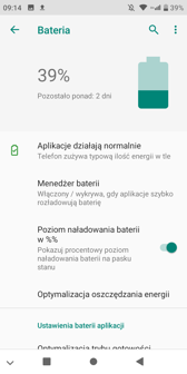 Ustawienia baterii | Tryby oszczędzania energii