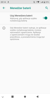 Ustawienia baterii | Tryby oszczędzania energii