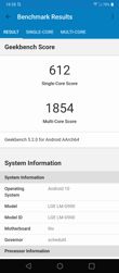 LG Velvet - wyniki GeekBench i 3DMark