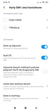 Ustawienia dwóch kart SIM | Połączenia głosowe