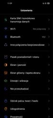 Menu ustawień