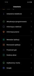 Menu ustawień