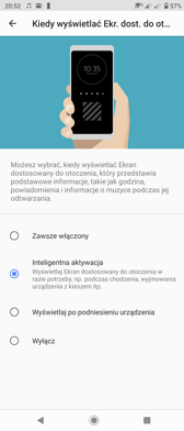 Ustawienia ekranu | Wybrane funkcje i gesty