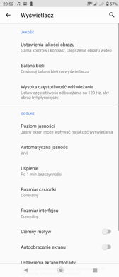 Ustawienia ekranu | Wybrane funkcje i gesty