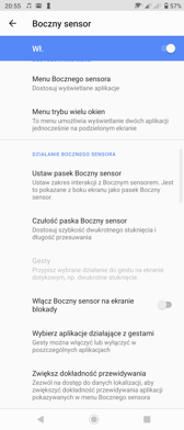 Ustawienia ekranu | Wybrane funkcje i gesty