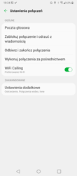 Ustawienia połączeń | Połączenia głosowe