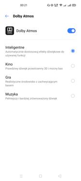 Ustawienia dźwięku | Dolby Atmos