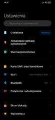 Menu ustawień