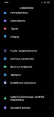 Menu ustawień