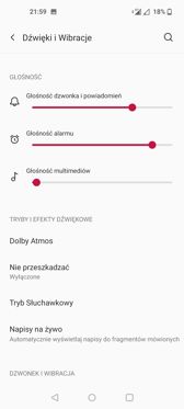 Ustawienia związane z dźwiękiem